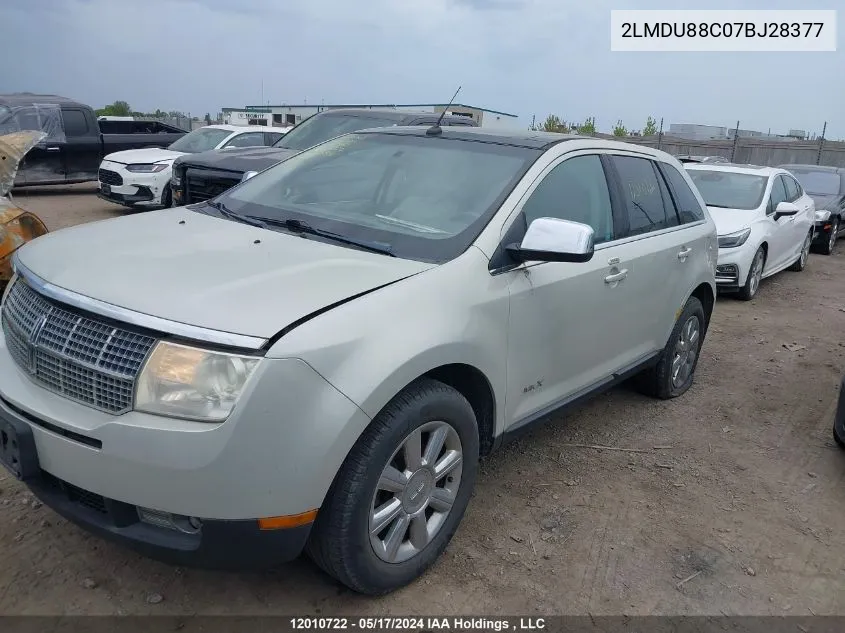 2007 Lincoln Mkx VIN: 2LMDU88C07BJ28377 Lot: 12010722