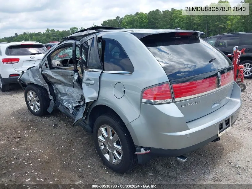 2007 Lincoln Mkx VIN: 2LMDU88C57BJ12840 Lot: 39530790