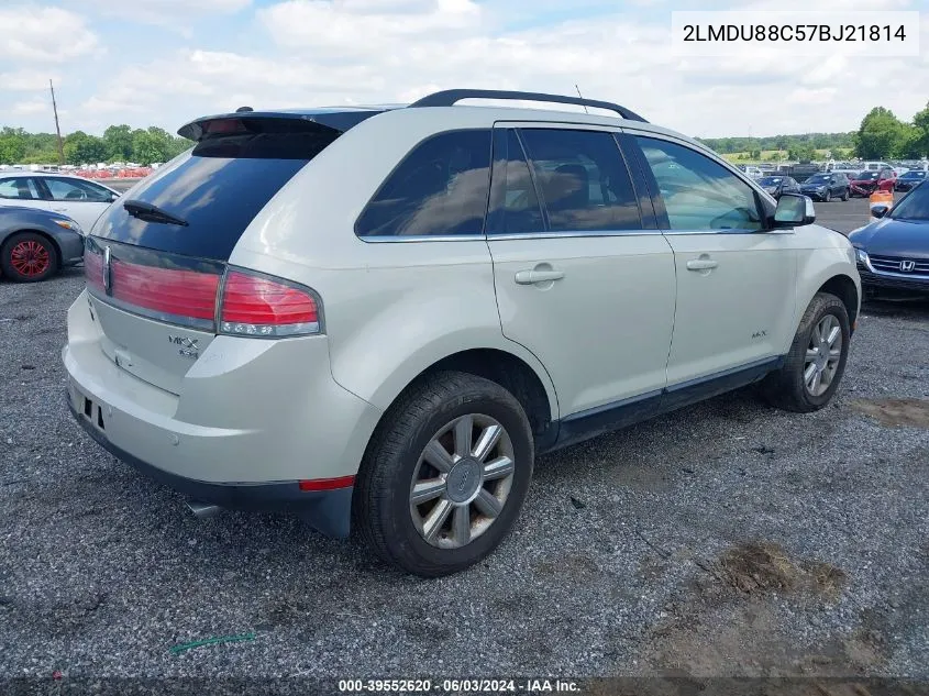 2007 Lincoln Mkx VIN: 2LMDU88C57BJ21814 Lot: 39552620