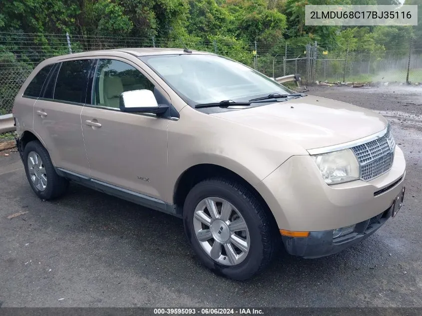 2007 Lincoln Mkx VIN: 2LMDU68C17BJ35116 Lot: 39595093