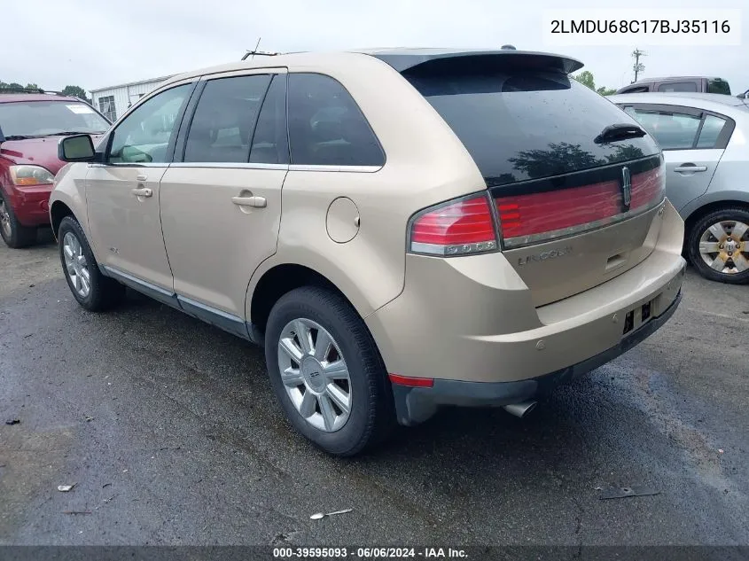 2007 Lincoln Mkx VIN: 2LMDU68C17BJ35116 Lot: 39595093