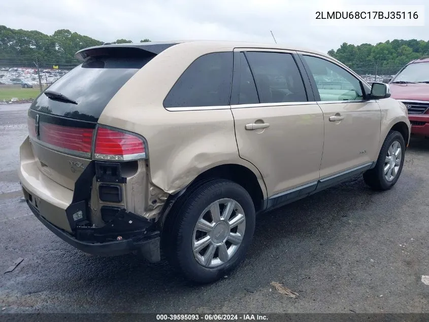 2007 Lincoln Mkx VIN: 2LMDU68C17BJ35116 Lot: 39595093