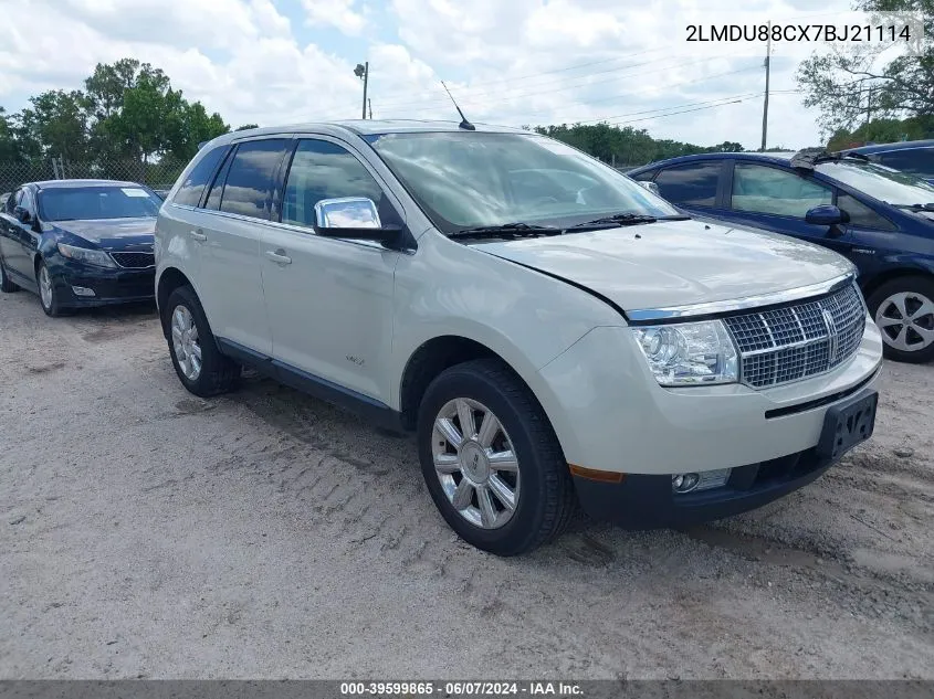 2007 Lincoln Mkx VIN: 2LMDU88CX7BJ21114 Lot: 39599865