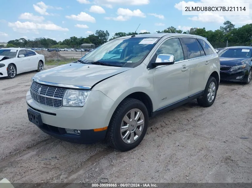 2007 Lincoln Mkx VIN: 2LMDU88CX7BJ21114 Lot: 39599865