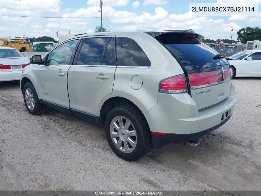 2007 Lincoln Mkx VIN: 2LMDU88CX7BJ21114 Lot: 39599865