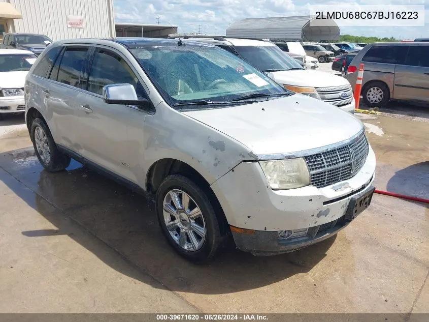 2007 Lincoln Mkx VIN: 2LMDU68C67BJ16223 Lot: 39671620