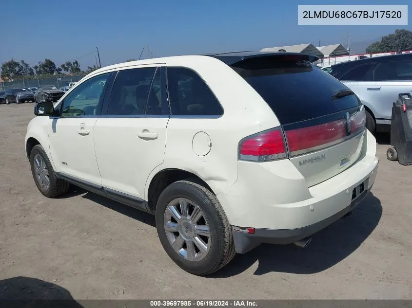 2LMDU68C67BJ17520 2007 Lincoln Mkx