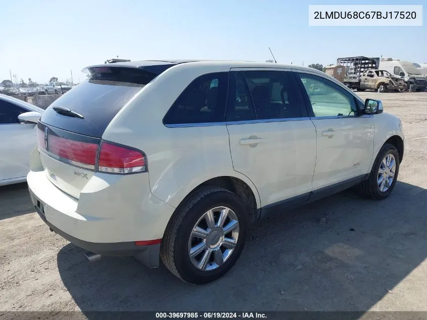 2LMDU68C67BJ17520 2007 Lincoln Mkx