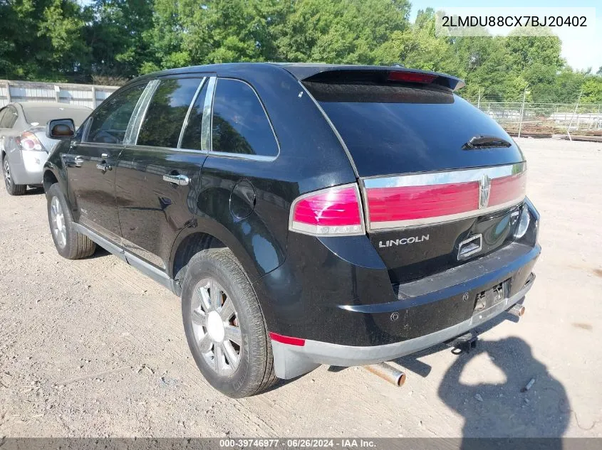 2007 Lincoln Mkx VIN: 2LMDU88CX7BJ20402 Lot: 39746977