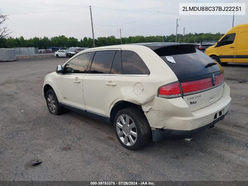 2LMDU88C37BJ22251 2007 Lincoln Mkx