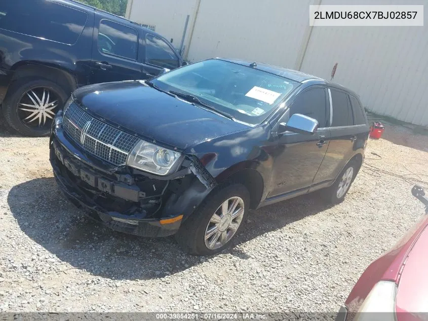 2007 Lincoln Mkx VIN: 2LMDU68CX7BJ02857 Lot: 39854251