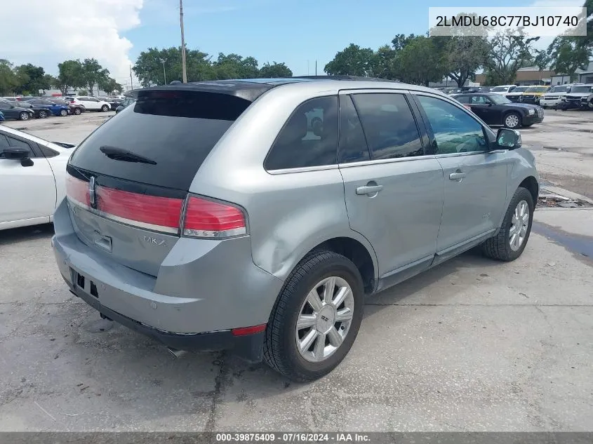 2007 Lincoln Mkx VIN: 2LMDU68C77BJ10740 Lot: 39875409