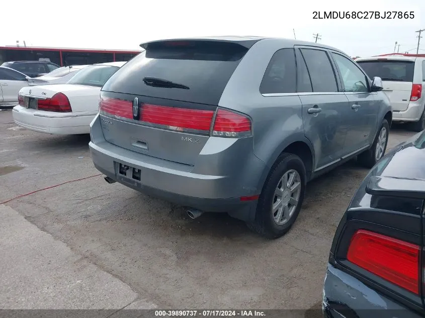 2007 Lincoln Mkx VIN: 2LMDU68C27BJ27865 Lot: 39890737