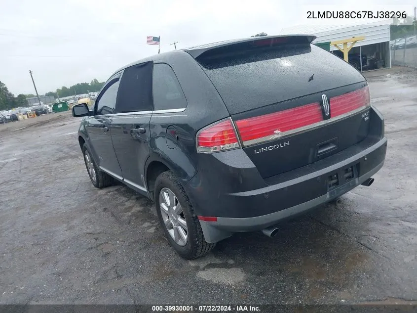 2007 Lincoln Mkx VIN: 2LMDU88C67BJ38296 Lot: 39930001