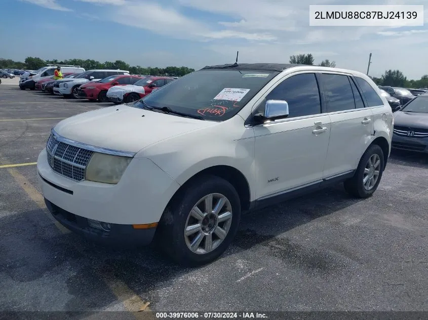 2007 Lincoln Mkx VIN: 2LMDU88C87BJ24139 Lot: 39976006