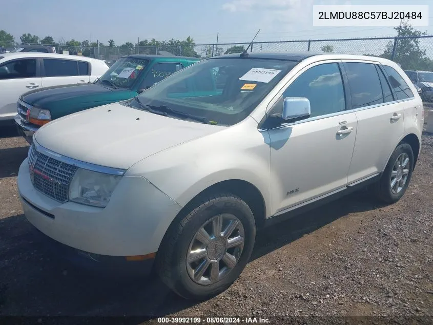 2007 Lincoln Mkx VIN: 2LMDU88C57BJ20484 Lot: 39992199