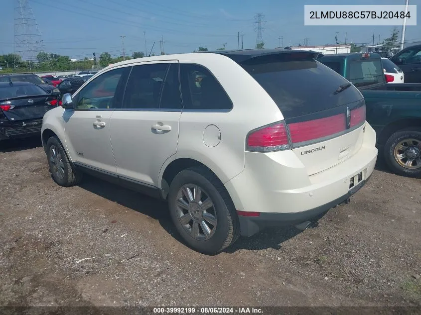 2007 Lincoln Mkx VIN: 2LMDU88C57BJ20484 Lot: 39992199