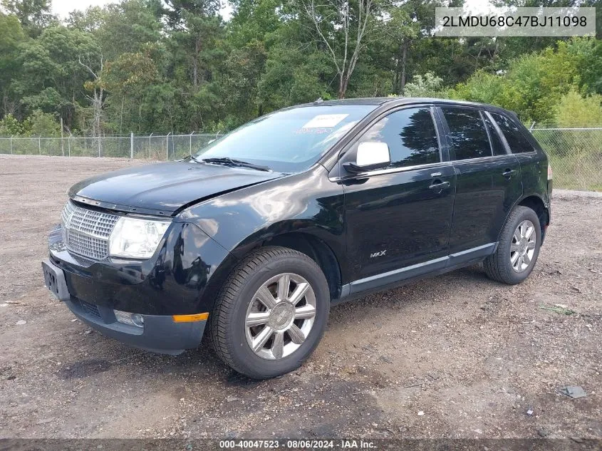 2007 Lincoln Mkx VIN: 2LMDU68C47BJ11098 Lot: 40047523