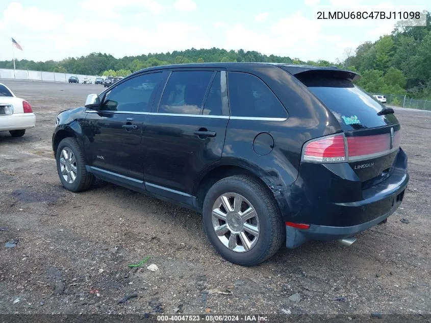 2007 Lincoln Mkx VIN: 2LMDU68C47BJ11098 Lot: 40047523