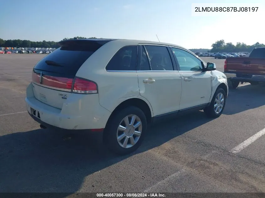 2007 Lincoln Mkx VIN: 2LMDU88C87BJ08197 Lot: 40057300