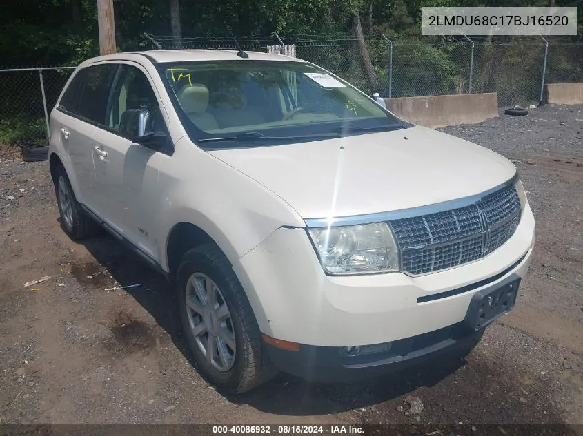 2007 Lincoln Mkx VIN: 2LMDU68C17BJ16520 Lot: 40085932