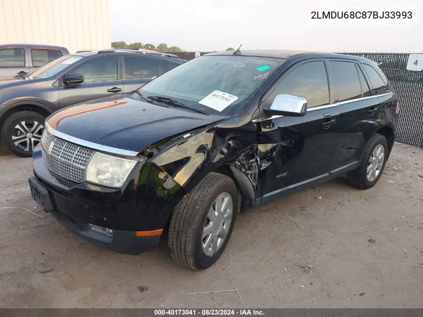 2007 Lincoln Mkx VIN: 2LMDU68C87BJ33993 Lot: 40173041