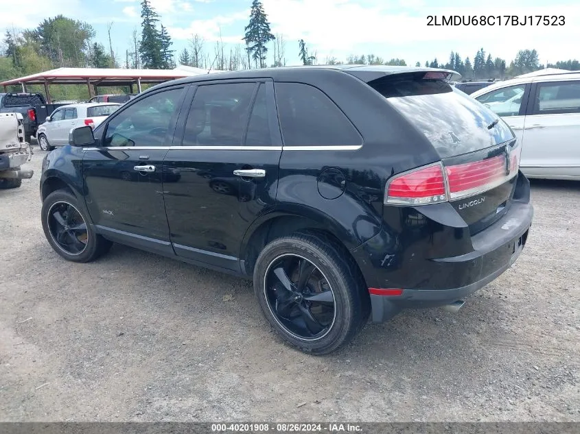 2007 Lincoln Mkx VIN: 2LMDU68C17BJ17523 Lot: 40201908