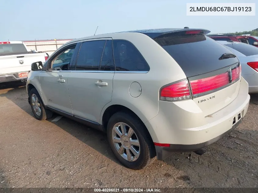 2007 Lincoln Mkx VIN: 2LMDU68C67BJ19123 Lot: 40286021