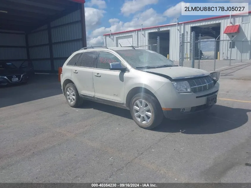 2007 Lincoln Mkx VIN: 2LMDU88C17BJ05027 Lot: 40354230