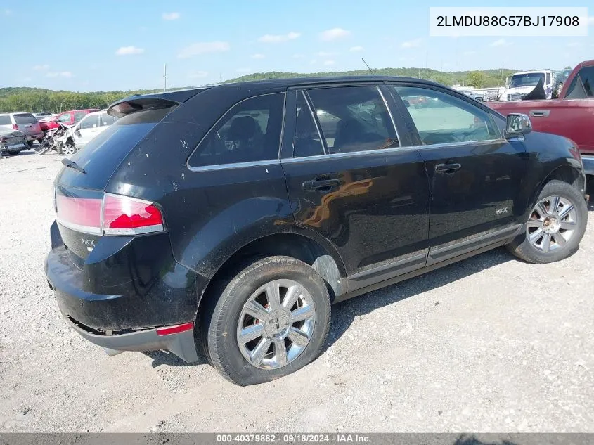 2007 Lincoln Mkx VIN: 2LMDU88C57BJ17908 Lot: 40379882