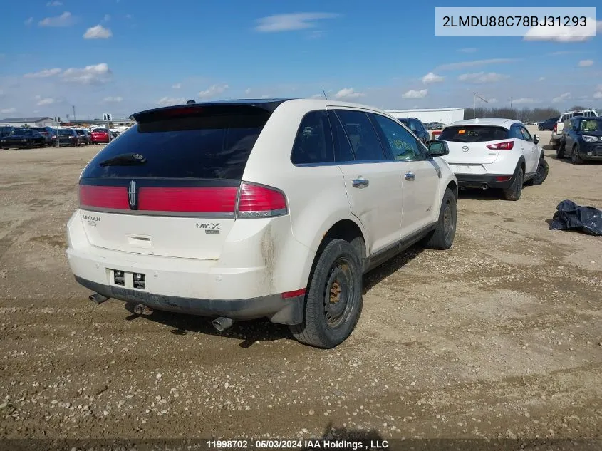 2008 Lincoln Mkx VIN: 2LMDU88C78BJ31293 Lot: 11998702