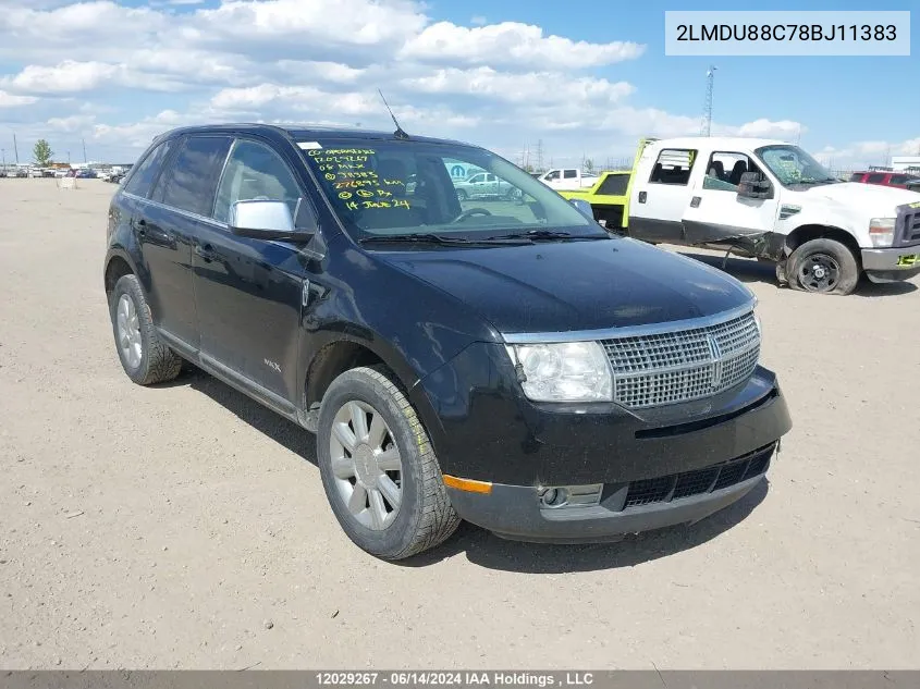 2008 Lincoln Mkx VIN: 2LMDU88C78BJ11383 Lot: 12029267