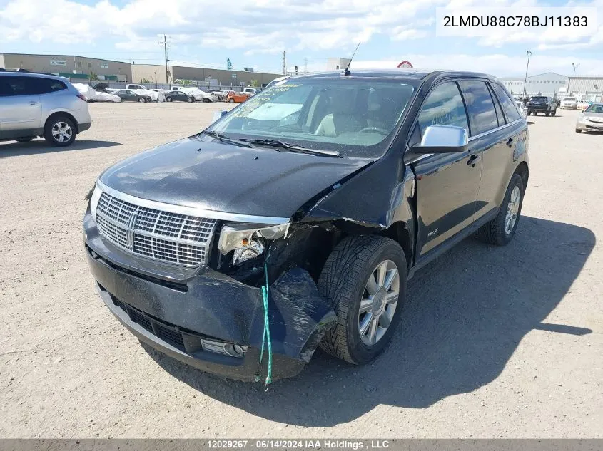 2008 Lincoln Mkx VIN: 2LMDU88C78BJ11383 Lot: 12029267