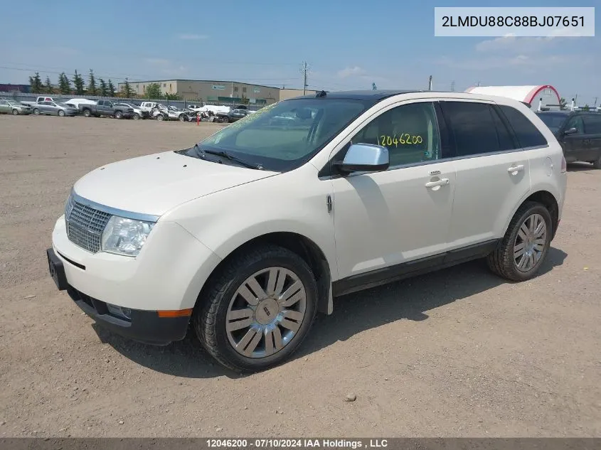 2008 Lincoln Mkx VIN: 2LMDU88C88BJ07651 Lot: 12046200