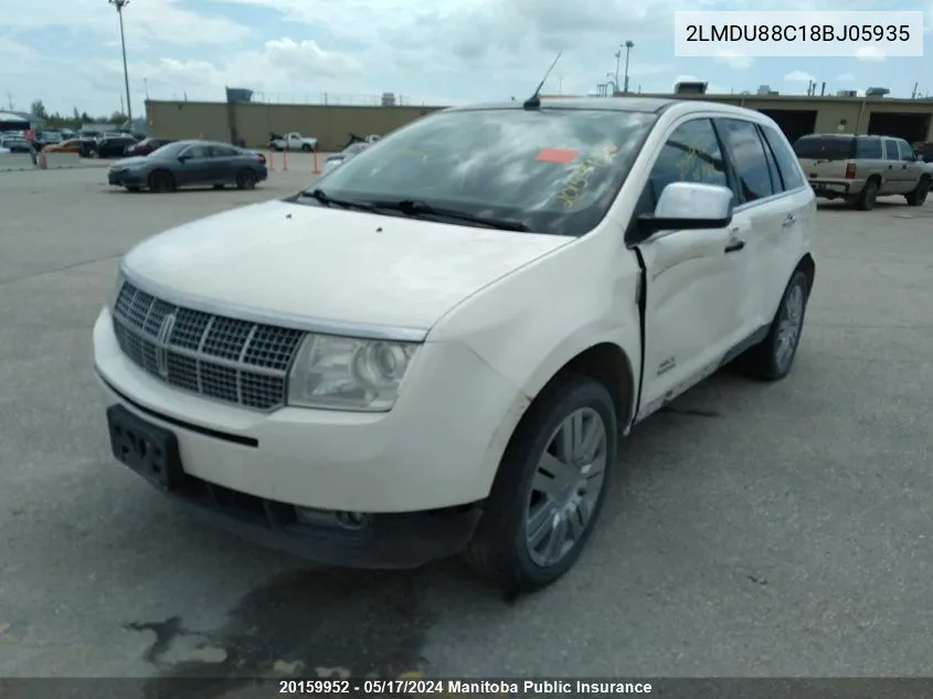 2008 Lincoln Mkx VIN: 2LMDU88C18BJ05935 Lot: 20159952