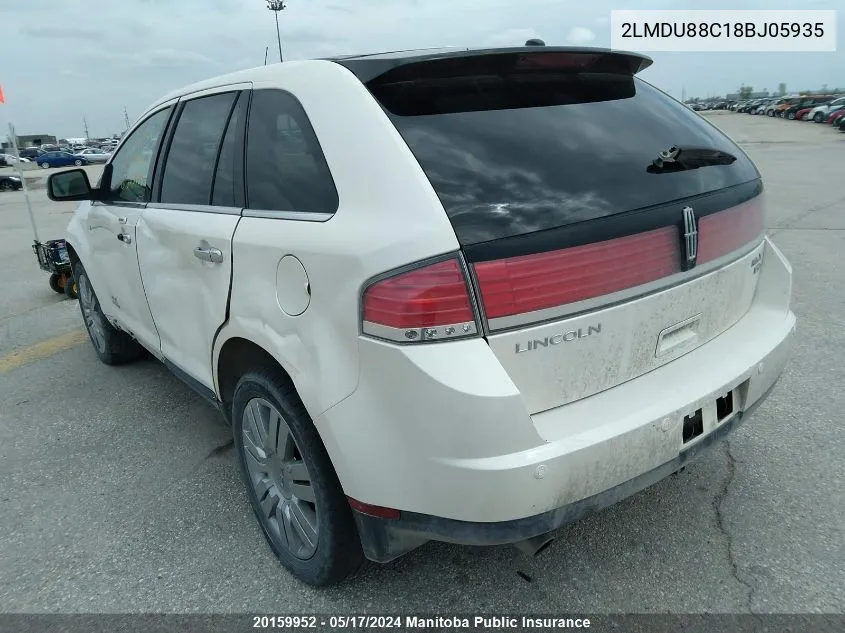 2008 Lincoln Mkx VIN: 2LMDU88C18BJ05935 Lot: 20159952