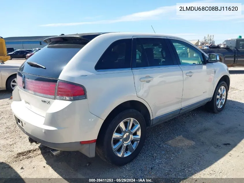 2008 Lincoln Mkx VIN: 2LMDU68C08BJ11620 Lot: 39411253