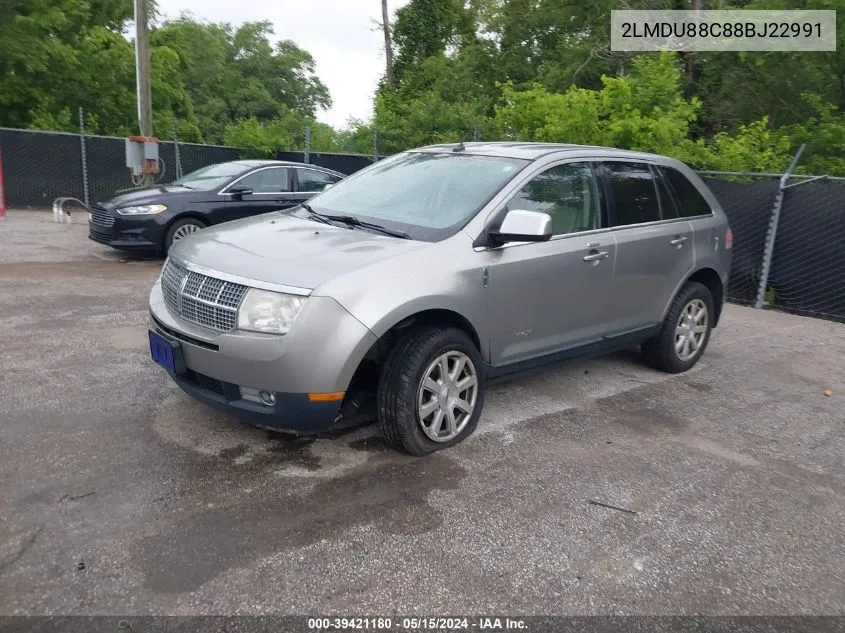 2008 Lincoln Mkx VIN: 2LMDU88C88BJ22991 Lot: 39421180