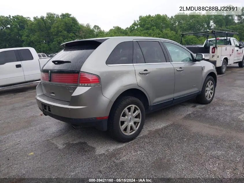 2008 Lincoln Mkx VIN: 2LMDU88C88BJ22991 Lot: 39421180