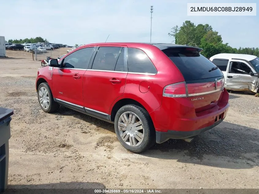 2008 Lincoln Mkx VIN: 2LMDU68C08BJ28949 Lot: 39425869