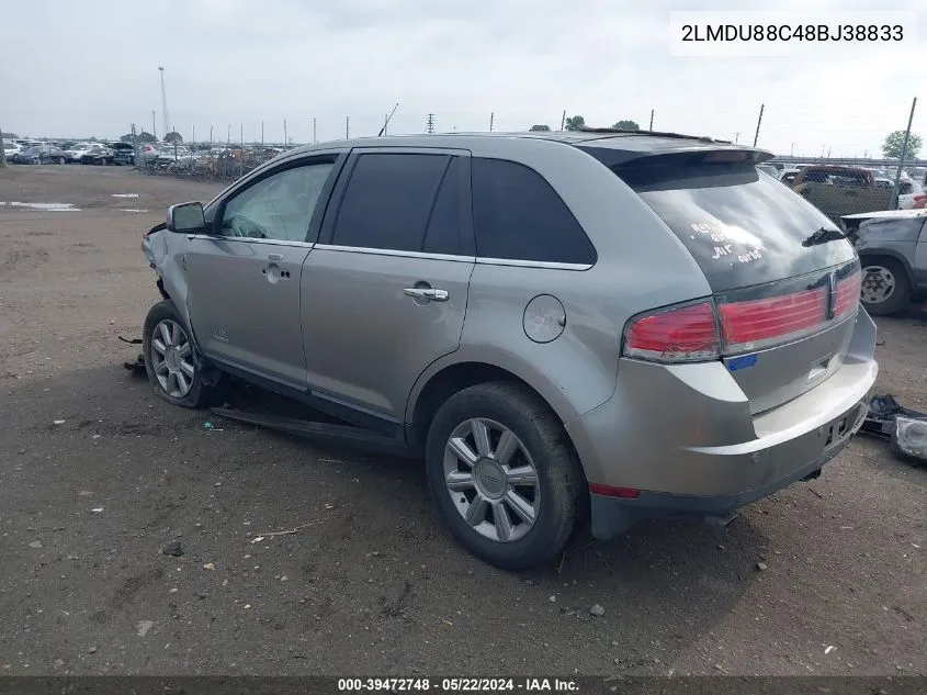 2008 Lincoln Mkx VIN: 2LMDU88C48BJ38833 Lot: 39472748