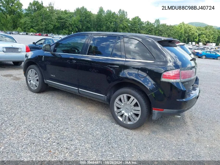 2LMDU88C98BJ40724 2008 Lincoln Mkx