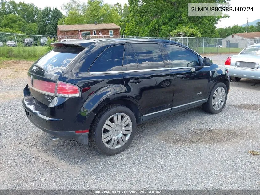 2LMDU88C98BJ40724 2008 Lincoln Mkx