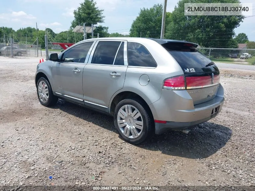 2008 Lincoln Mkx VIN: 2LMDU88C18BJ30740 Lot: 39487491