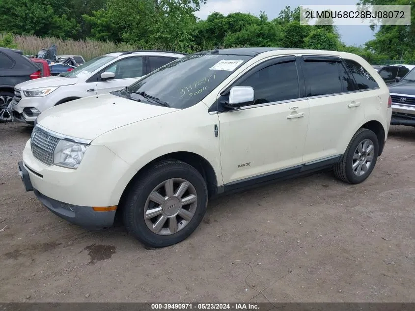 2008 Lincoln Mkx VIN: 2LMDU68C28BJ08072 Lot: 39490971