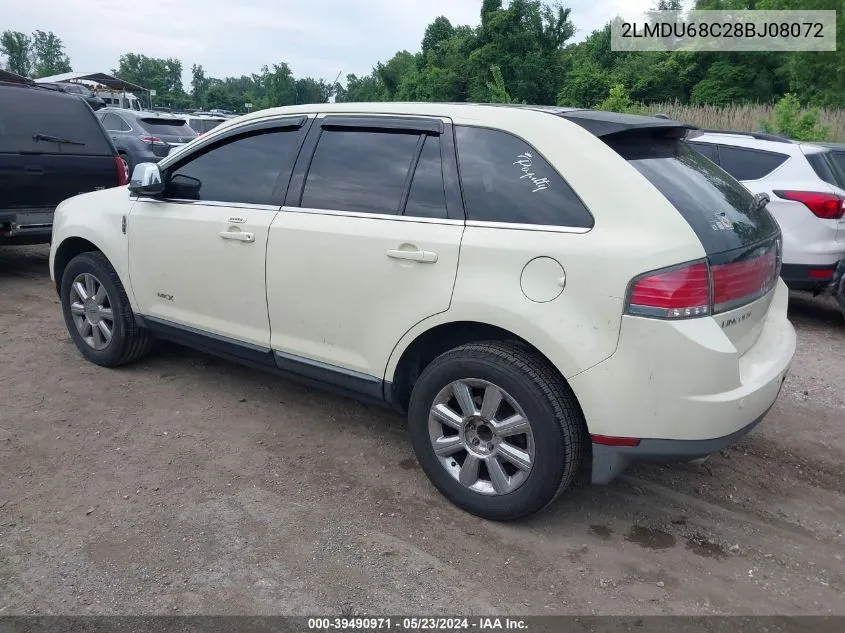 2008 Lincoln Mkx VIN: 2LMDU68C28BJ08072 Lot: 39490971