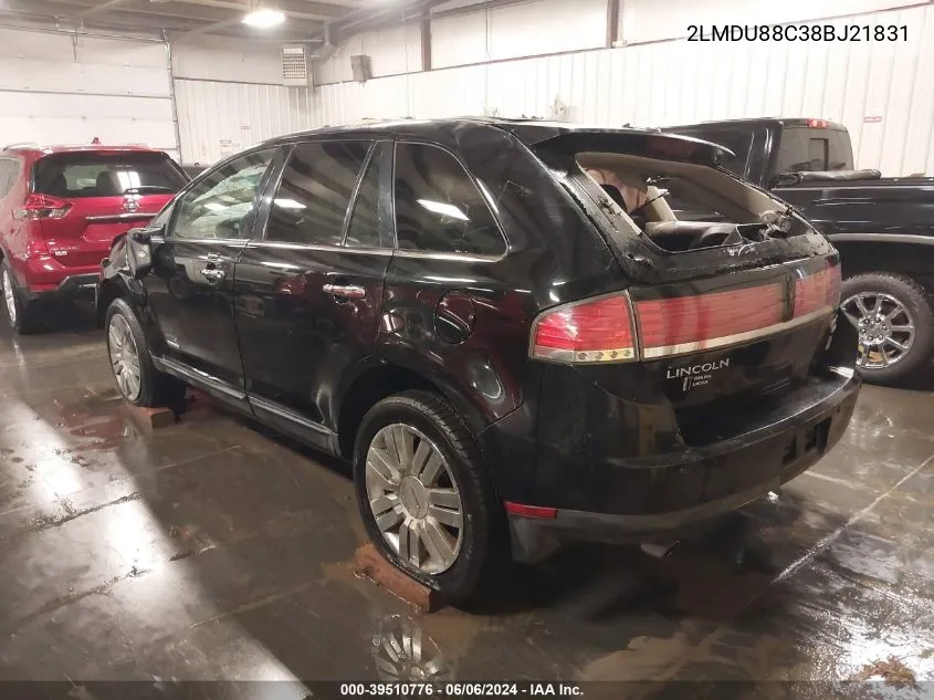 2008 Lincoln Mkx VIN: 2LMDU88C38BJ21831 Lot: 39510776