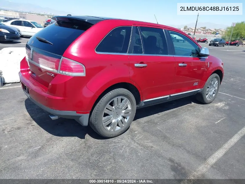 2008 Lincoln Mkx VIN: 2LMDU68C48BJ16125 Lot: 39514910