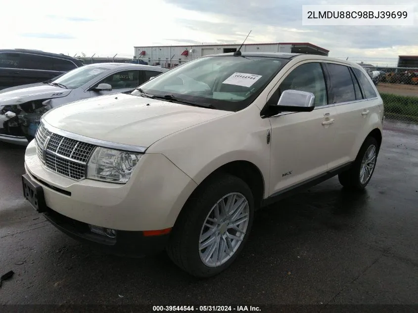 2008 Lincoln Mkx VIN: 2LMDU88C98BJ39699 Lot: 39544544