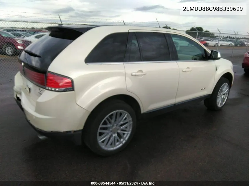 2008 Lincoln Mkx VIN: 2LMDU88C98BJ39699 Lot: 39544544